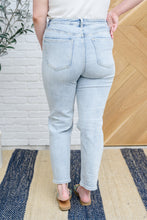 Load image into Gallery viewer, Good Karma Light Wash Distressed Risen Jeans