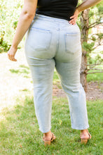 Load image into Gallery viewer, Good Karma Light Wash Distressed Risen Jeans