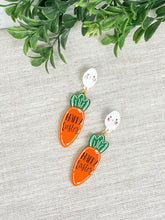 Load image into Gallery viewer, PREORDER: Happy Easter Carrot Dangle Earrings