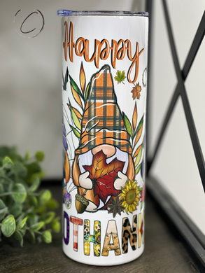 Happy Hallothanksmas 20oz Skinny Tumbler