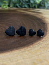 Load image into Gallery viewer, Heart Black Stud Earrings