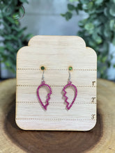Load image into Gallery viewer, Heart Breaker Pink Glitter Dangle Earrings