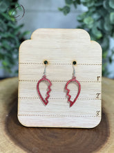 Load image into Gallery viewer, Heart Breaker Red Glitter Dangle Earrings