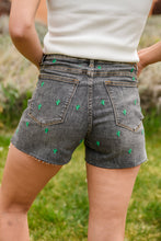 Load image into Gallery viewer, Hi-Waisted Cactus Embroidery Judy Blue Cutoff Shorts