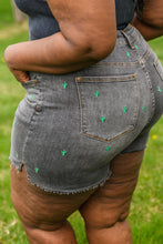 Load image into Gallery viewer, Hi-Waisted Cactus Embroidery Judy Blue Cutoff Shorts