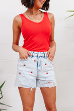 Load image into Gallery viewer, Hi-Waisted Judy Blue Cherry Acid Wash Cutoffs