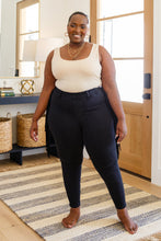 Load image into Gallery viewer, Hilary Side Fringe Judy Blue Skinny Jegging In Black