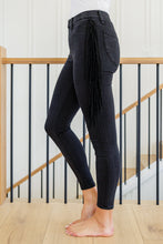 Load image into Gallery viewer, Hilary Side Fringe Judy Blue Skinny Jegging In Black