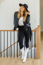 Load image into Gallery viewer, Hilary Side Fringe Judy Blue Skinny Jegging In Black