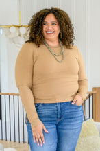 Load image into Gallery viewer, Hold Me Tight Ribbed Long Sleeve Top In Tan