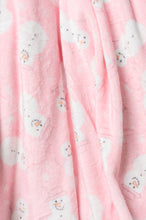 Load image into Gallery viewer, Holiday Fleece Blanket in Pink Snowman