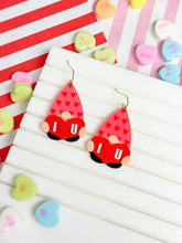 Load image into Gallery viewer, PREORDER: I Heart You Gnome Dangle Earrings