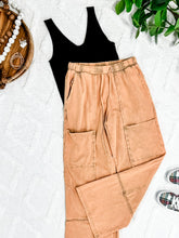 Load image into Gallery viewer, Soft, Wide Leg Cargo Pants With Pockets In Muted Marigold