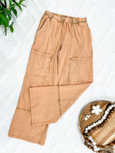 Load image into Gallery viewer, Soft, Wide Leg Cargo Pants With Pockets In Muted Marigold