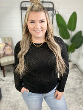 Load image into Gallery viewer, Little Talks Ribbed Long Sleeve Top in Black