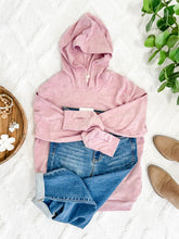 Load image into Gallery viewer, Ultra Soft Hoodie With Thumb Holes In Light Heathered Pink