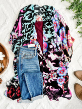 Load image into Gallery viewer, Floral Print Kimono In Electric Multicolor