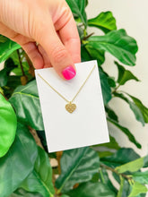 Load image into Gallery viewer, PREORDER: Crystal-Studded Gold-Dipped Heart Pendant Necklace