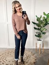 Load image into Gallery viewer, Long Sleeve Thermal Top With Button Sleeve Detail In Gingerbread