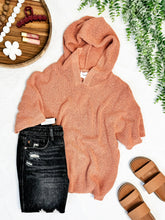 Load image into Gallery viewer, Soft Knit Hooded Pullover In Papaya