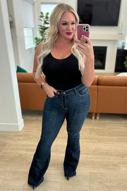 Jane High Rise Raw Hem Flare Judy Blue Jeans