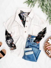 Load image into Gallery viewer, Sheer Floral Layering Mock Neck Top In Dark Florals