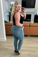 Load image into Gallery viewer, Sherry Mid Rise Release Waistband Detail Judy Blue Skinny Jeans
