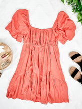 Load image into Gallery viewer, Short Sleeve Dress In Guava