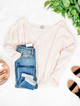 Load image into Gallery viewer, Sweater Knit Long Sleeve Dolman Top In Vanilla