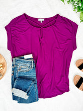 Load image into Gallery viewer, Criss Cross Front Top In Vibrant Violet