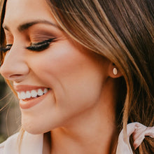 Load image into Gallery viewer, Oval Stud Earrings - Barberry + Lace