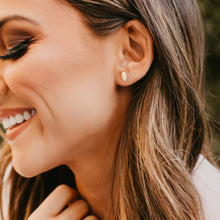 Load image into Gallery viewer, Oval Stud Earrings - Barberry + Lace