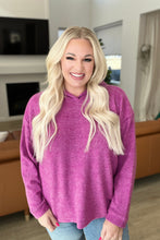 Load image into Gallery viewer, Hooded Melange Brushed Hacci Sweater in Light Plum