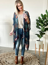 Load image into Gallery viewer, Celestial Blue Floral Kimono