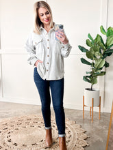 Load image into Gallery viewer, Fleece Button Down Shacket In Light Grey