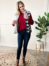 Load image into Gallery viewer, Buffalo Plaid Fleece Vest In Black &amp; White