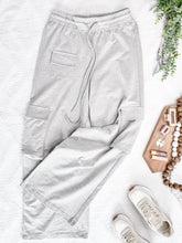Load image into Gallery viewer, Wide Leg Cargo Sweats In Marbled Grey