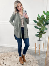 Load image into Gallery viewer, Ribbed Hooded Cardigan In Spruce