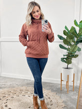 Load image into Gallery viewer, Quilted Funnel Neck Pullover In Rose Gold