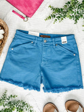 Load image into Gallery viewer, Mid Rise Frayed Hem Shorts By Judy Blue Jeans In Sky Blue
