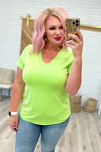 Load image into Gallery viewer, V-Neck Slim Short Sleeve Top in Lime