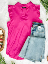 Load image into Gallery viewer, Flutter Sleeve Gabby Front Top In Persian Pink
