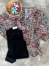 Load image into Gallery viewer, Dolman Sleeve Babydoll Top In Leopard Multi