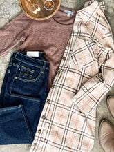 Load image into Gallery viewer, Long Sleeve Thermal Top With Button Sleeve Detail In Gingerbread
