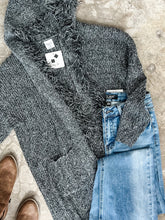 Load image into Gallery viewer, Hooded Fringe Open Front Cardigan In Heathered Grey