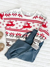 Load image into Gallery viewer, Cozy Knit Reindeer Sweater In Ivory