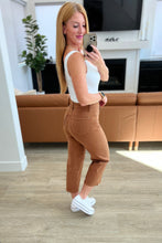 Load image into Gallery viewer, High Rise Control Top Wide Leg Crop Judy Blue Jeans in Camel