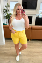 Load image into Gallery viewer, High Rise Control Top Cuffed Judy Blue Shorts in Yellow