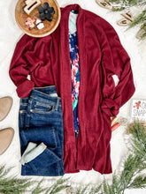 Load image into Gallery viewer, Stretchy Scoop Neck Top In Navy &amp; Pink/Purple Florals