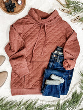 Load image into Gallery viewer, Quilted Funnel Neck Pullover In Rose Gold